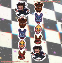 Image 4 of FNAF Mike + Animatronics 6in Linked Charm 