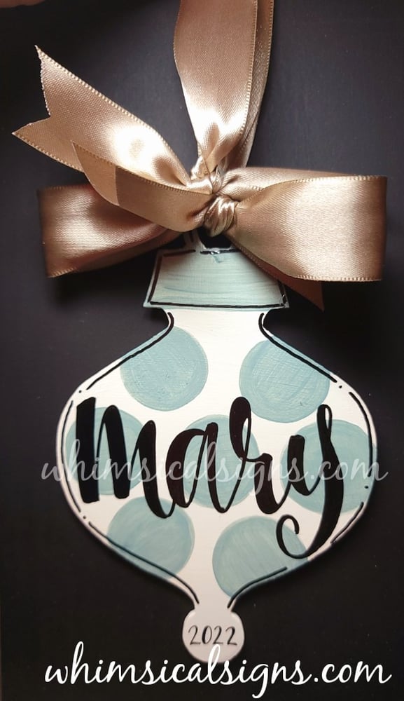 Image of Slate blue polka dot ornament