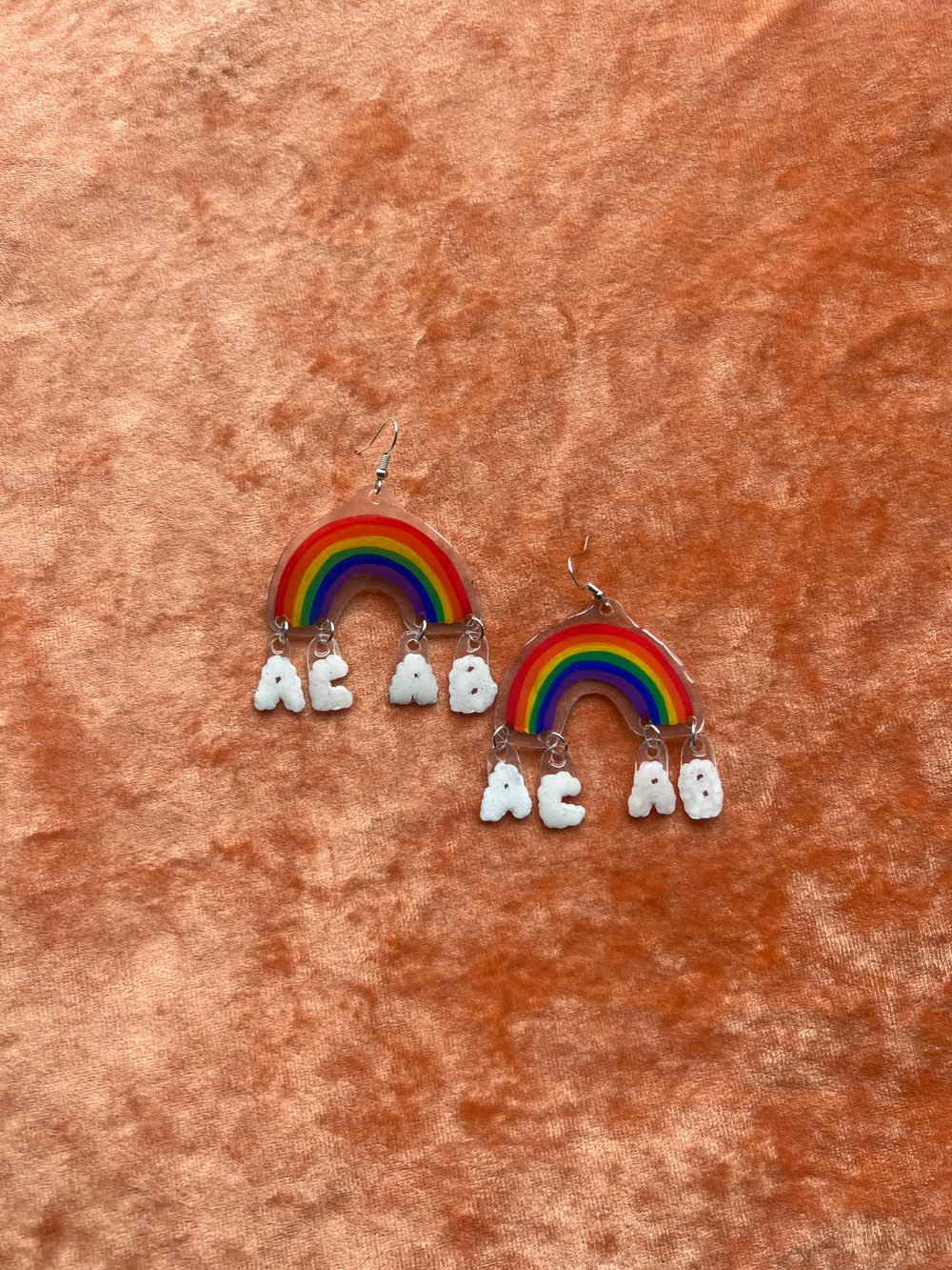 Image of ACAB Pride Rainbow Earrings / Queer Earrings / Gay Pride Earrings