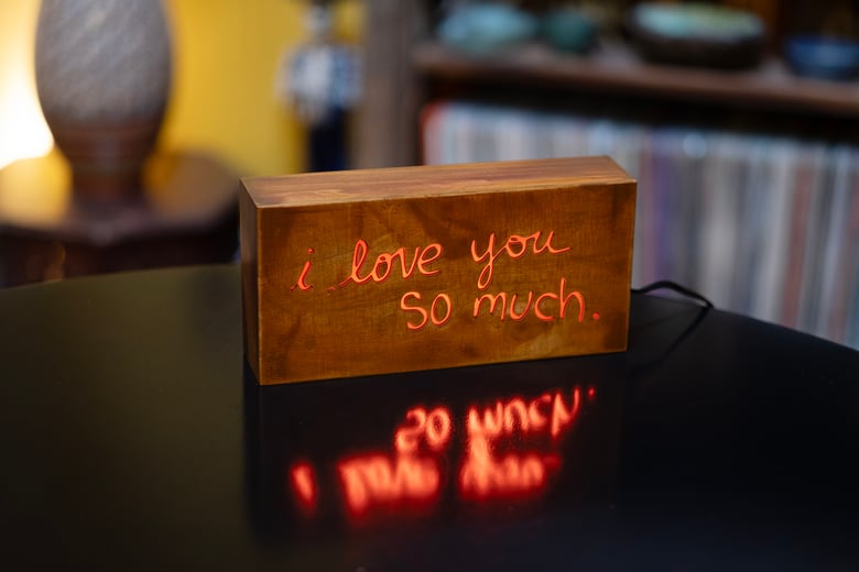 Image of i love you so much Lightbox Art - dried apricot finish