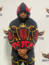BOSSFITTED Original Black Red and Gold AOP  Unisex Hoodie