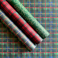 Image 3 of Green, Red and Yellow Tartan Wrapping Paper