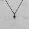 Diamond Charm Pendant - Oxidized Silver