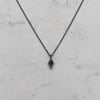 Diamond Charm Pendant - Oxidized Silver
