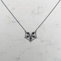 Image 1 of Chain Halo Crest Necklace - Oxidized Silver
