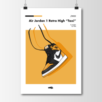 Image 1 of Sneaker Poster Air Jordan 1 “Yellow Toe” (Taxi) Hypebeast Print