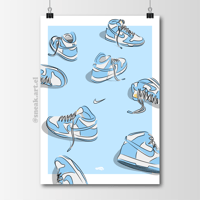 Image 1 of Sneaker Poster Dunk High “University Blue” Hypebeast Minimalist Print