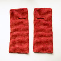 Image 2 of Wrist Worms, Alpaca/Wool Blend, Rust