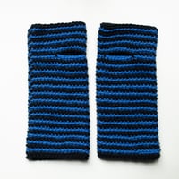 Image 2 of Wrist Worms, Striped, Blue & Black (unique)