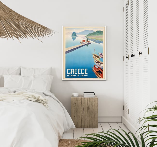 Greece - Island of Corfu | VINTAGE TRAVEL POSTER | HOME DECOR