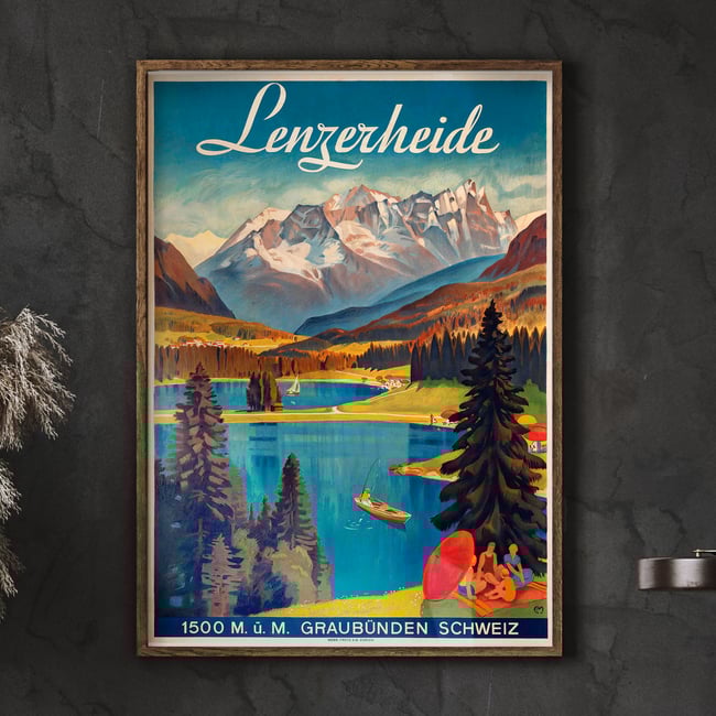 Lenzerheide | Carl Moos  | Vintage Travel Poster | Home Decor