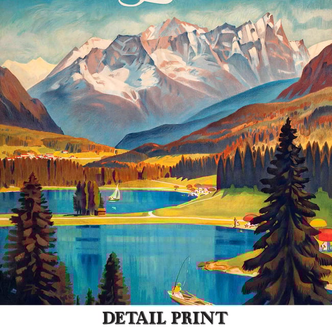 Lenzerheide | Carl Moos  | Vintage Travel Poster | Home Decor