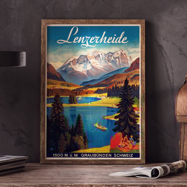 Lenzerheide | Carl Moos  | Vintage Travel Poster | Home Decor
