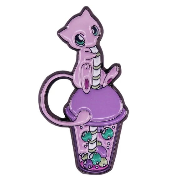 Image of MEW BUBBLE TEA PIN / BADGE.