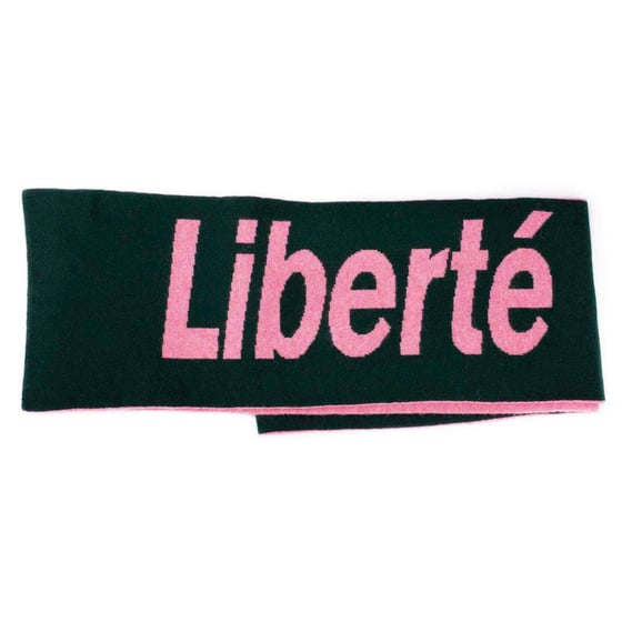 Image of LES Scarf in Forest Green & French Rose by Black & Beech