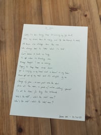 Personal Goodies (#October) - "So Long" Handwritten Lyrics