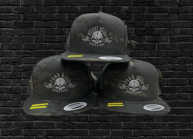 Black Camo Snapback Tribal Logo Street Glide Road Glide Road King