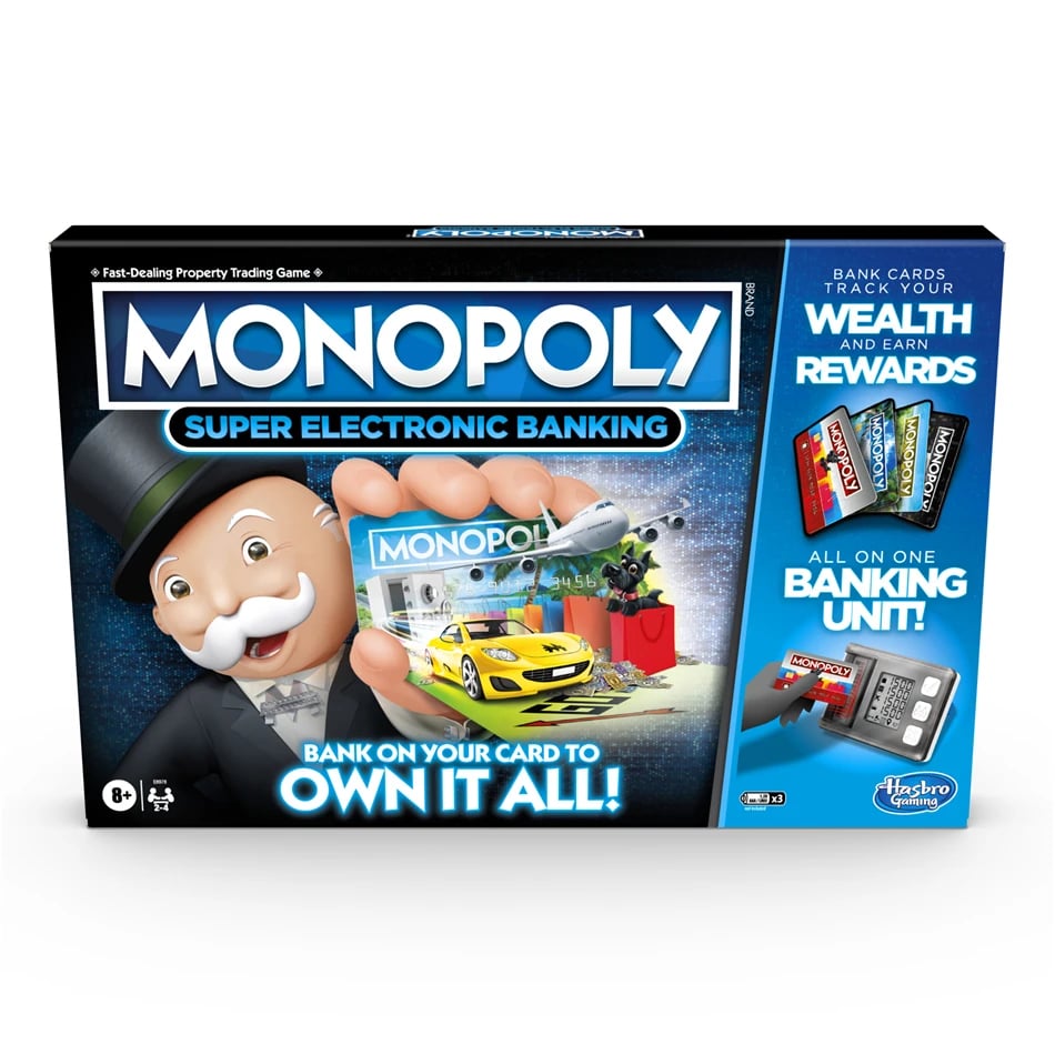 Monopoly Hasbro Super Electronic Banking Board Game Electronic Cashless Reward Tap Technology