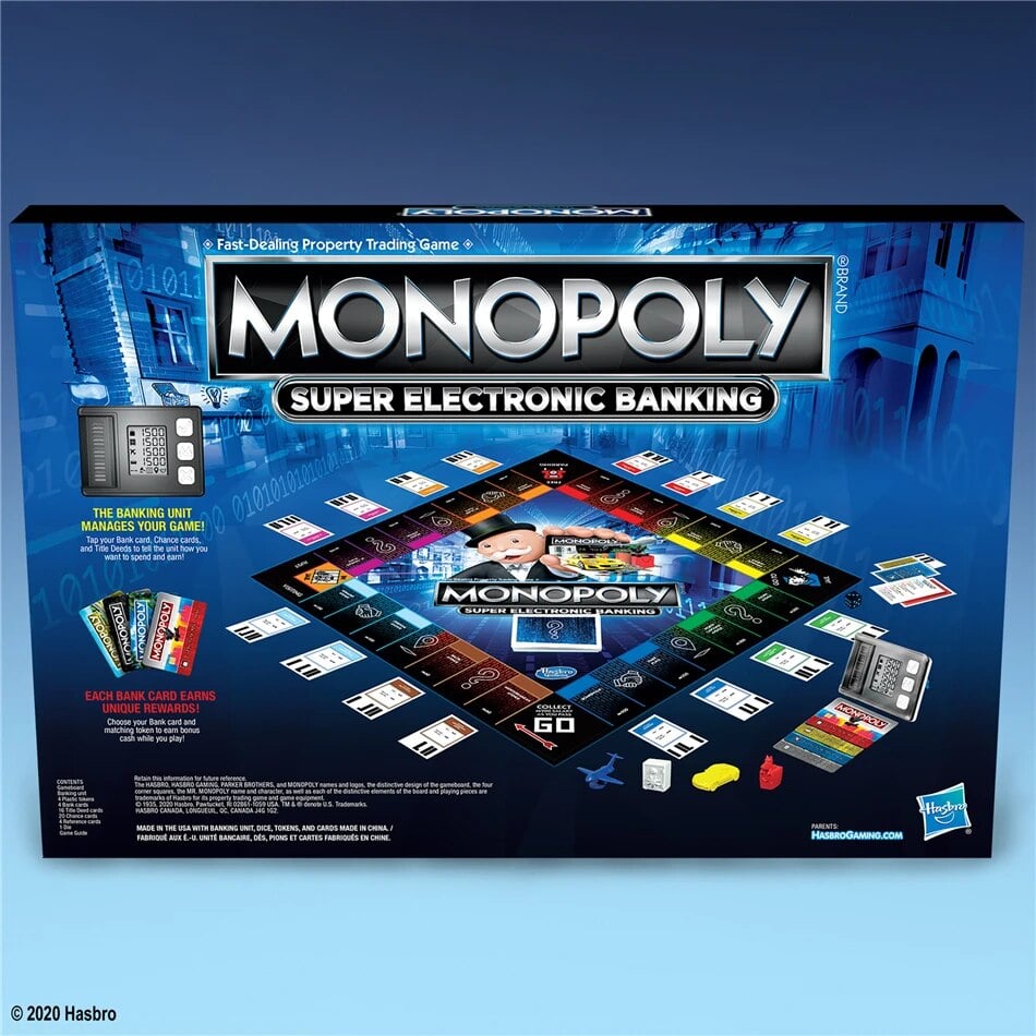 Monopoly Hasbro Super Electronic Banking Board Game Electronic Cashless Reward Tap Technology