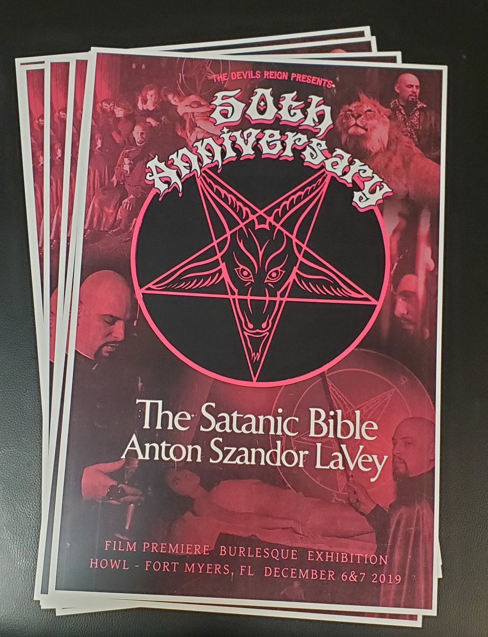Image of 50th Anniversary of Satanic Bible poster by Andy Howl