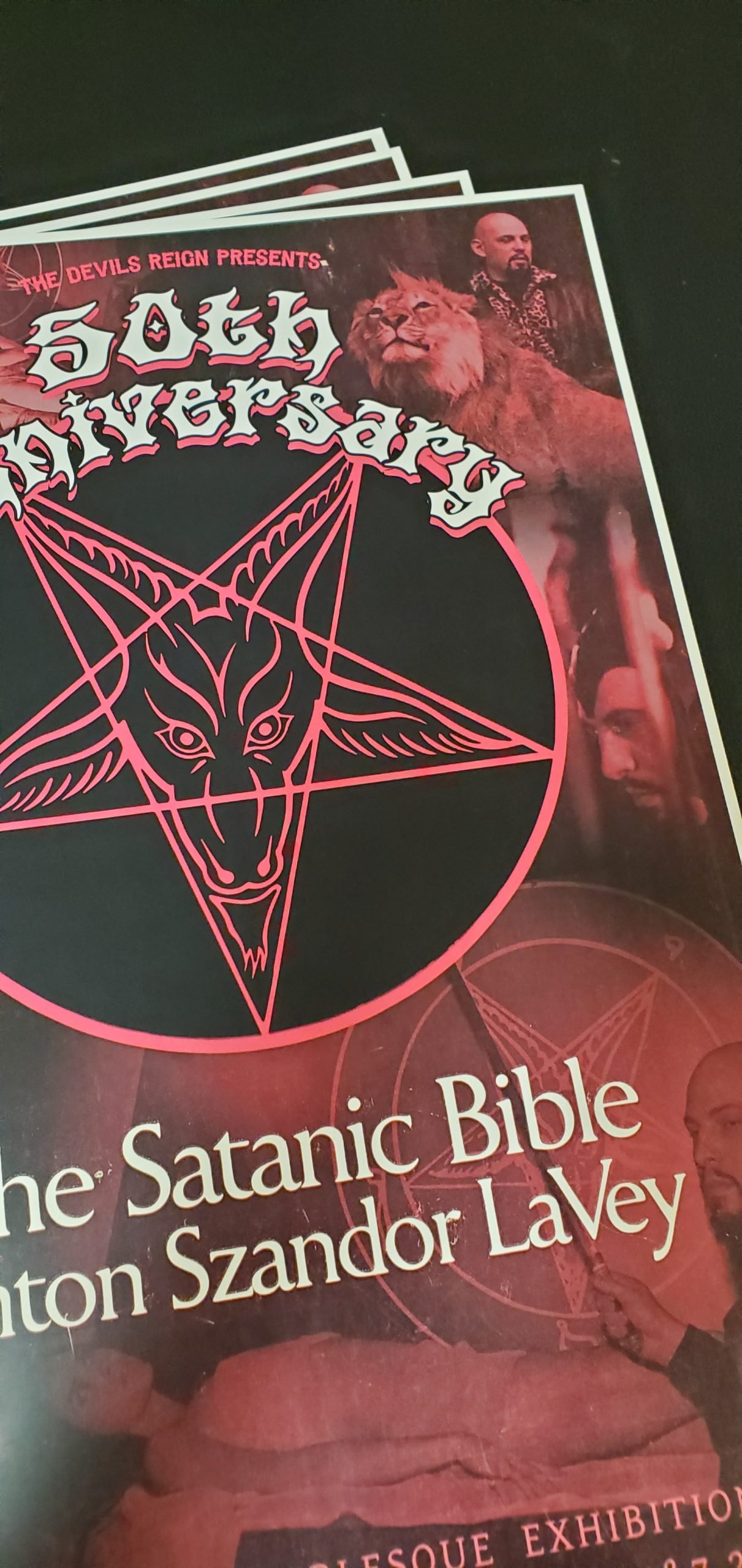 Image of 50th Anniversary of Satanic Bible poster by Andy Howl