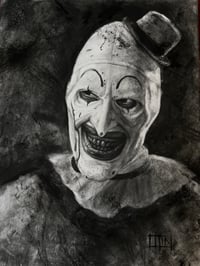 Image 1 of Art the clown original charcoal drawing