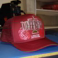Image 2 of DIFFERENT ⚖️  TRUCKER HATS  BURGUNDY & BROWN 