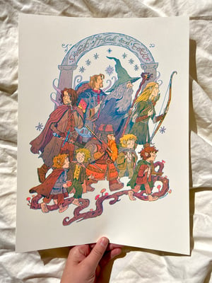 Lord of the Rings, Fellowship of the Ring - Large Riso Print