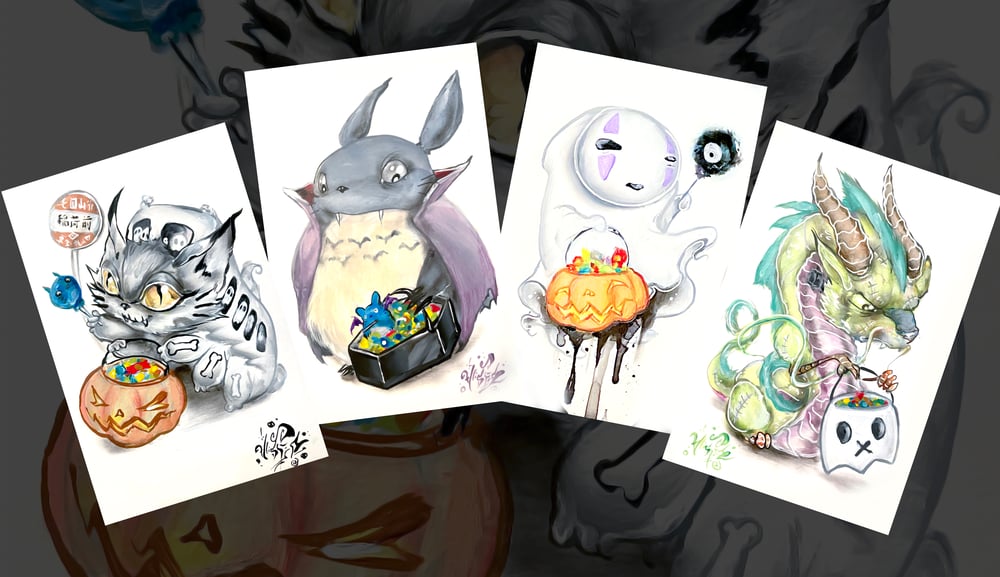 Image of "Ghibli Trick or Treaters" Holographic Print Pack