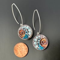 Image 3 of Big Wave Earrings with sunset