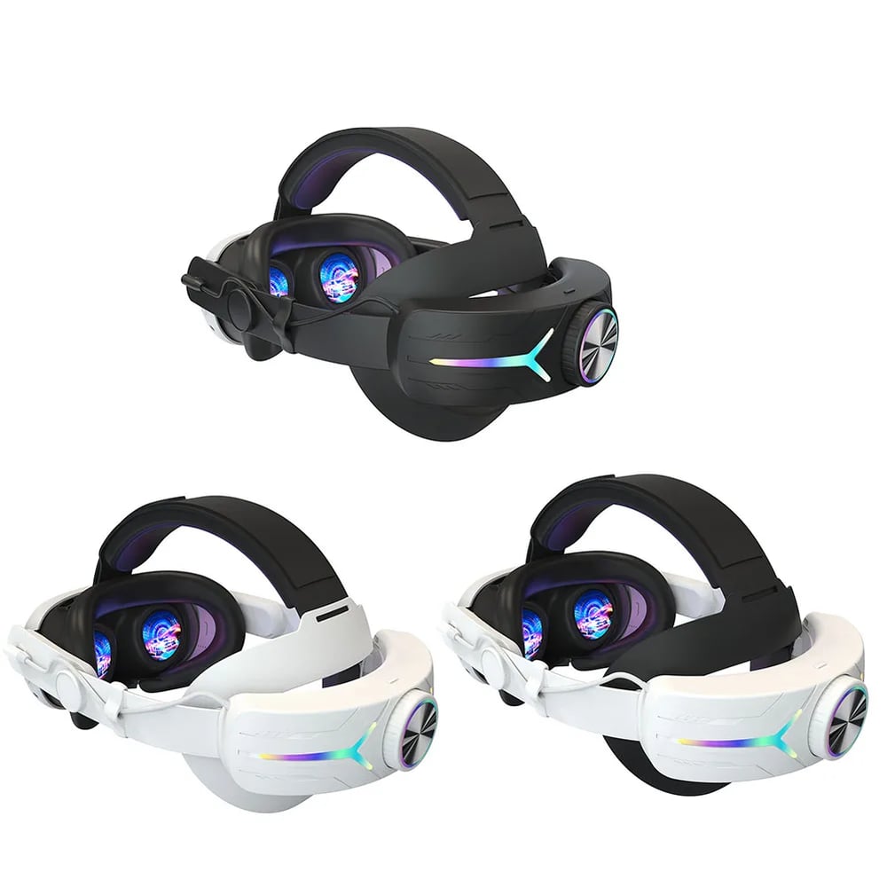 RGB Head Strap Comfortable Headwear Built-in 8000mAh Batteries for Meta Quest 3 VR Accessories
