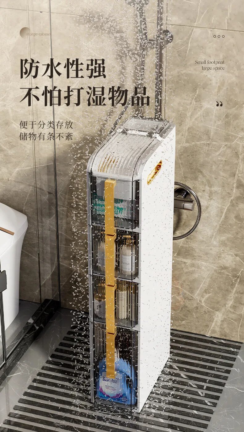 Bathroom Crevice Cabinet Acrylic Storage Rack Toilet Drawer Mobile Storage Rack Kitchen Organizer 