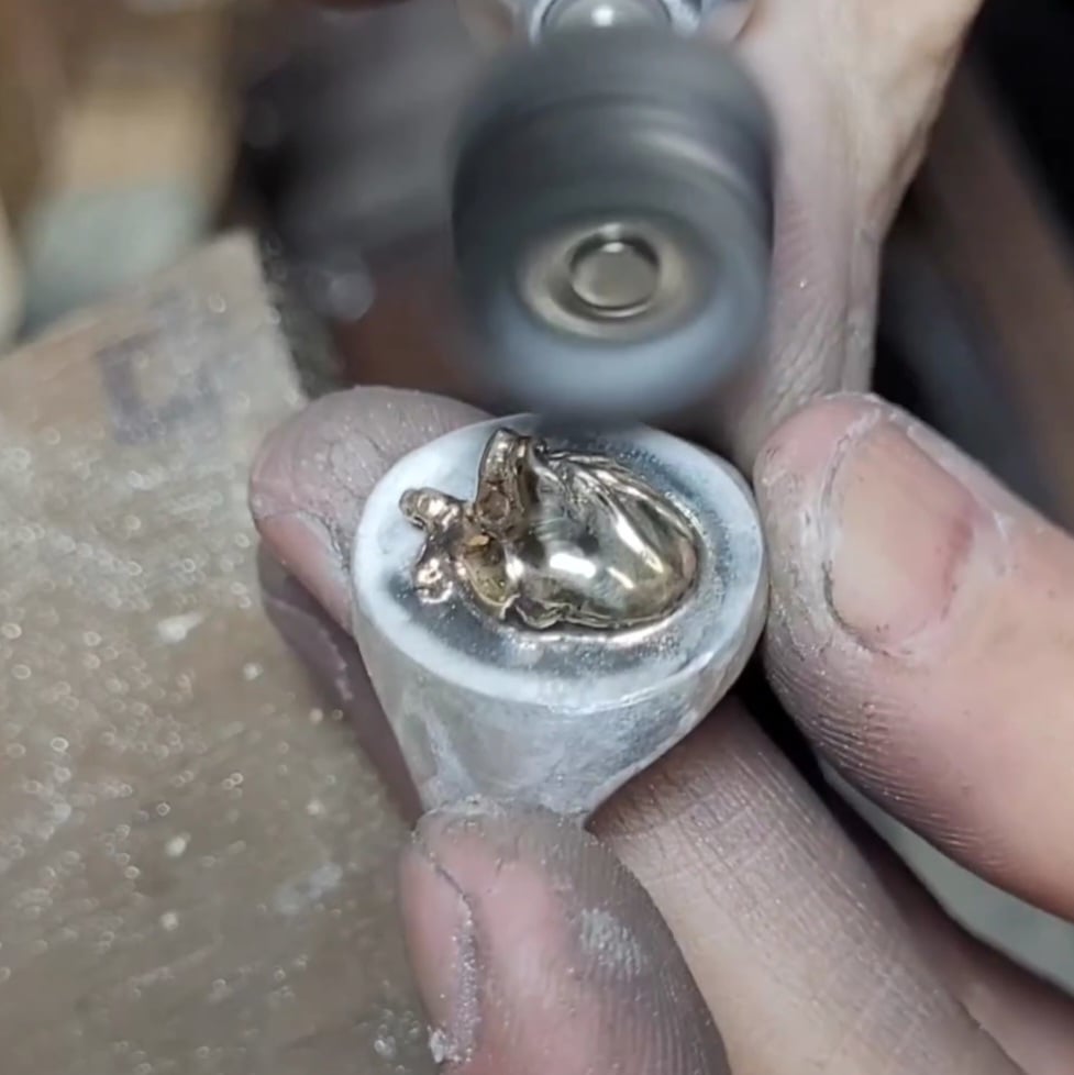 Image of Heart Signet - Gold and Silver