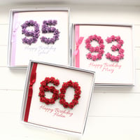 Image 1 of Personalised Birthday Card for Her in Any Age. 8 Colours.