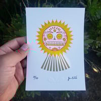 El Sol Calavera Limited Edition Gocco Screenprint 