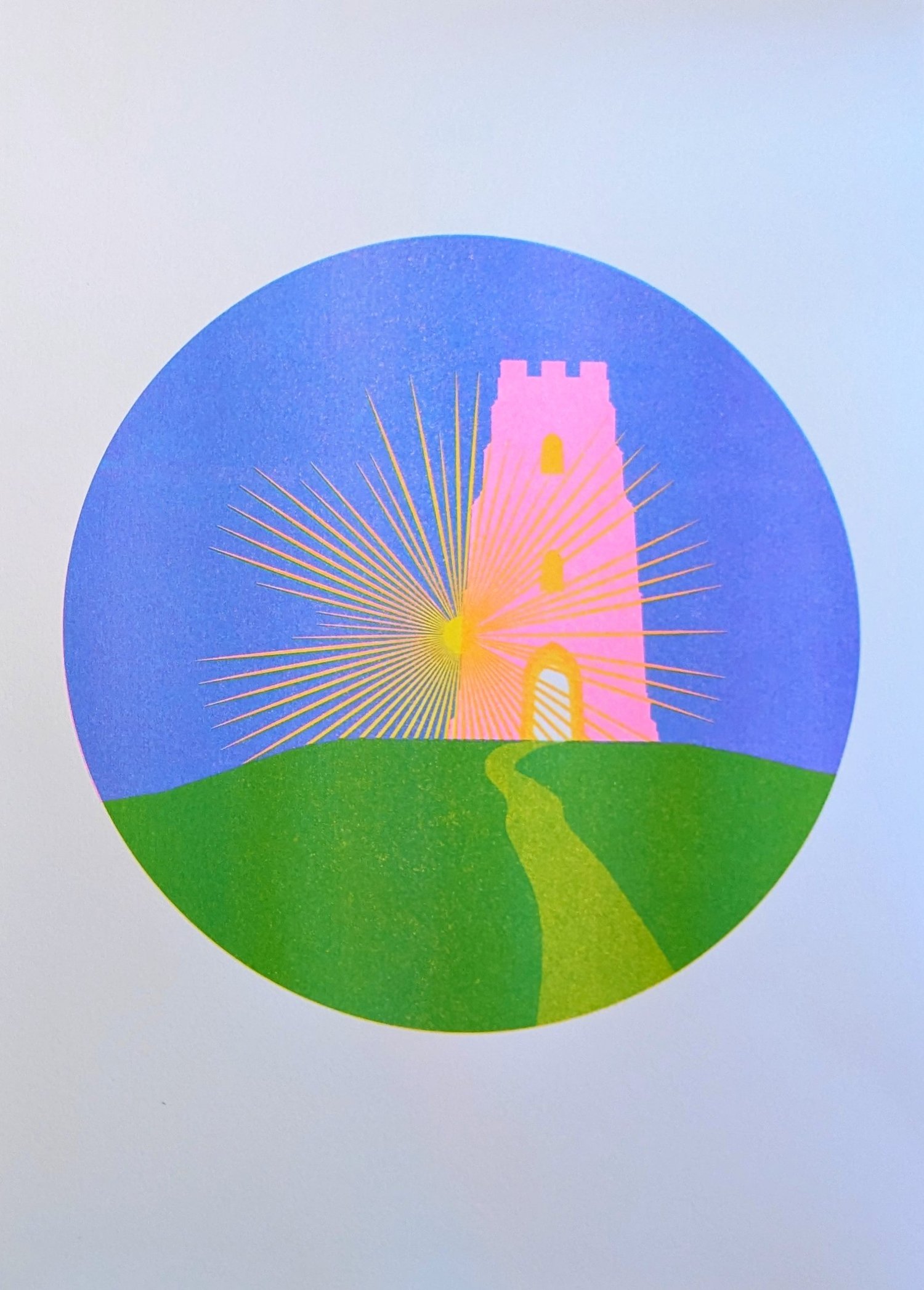 Glastonbury Tor - Riso Print