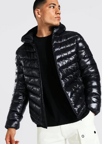 Image of HIGH SHINE PANEL PUFFER JACKET (free limited time next day shipping)