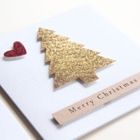 Image 1 of Handmade Merry Christmas Card. Luxury Christmas Card.