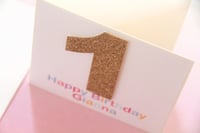 Image 3 of Glitter Birthday Card for Kids. Number Birthday Card.