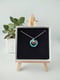Image of Bermuda Blue Big Ring Necklace with Little Heart Charm