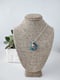 Image of Bermuda Blue Big Ring Necklace with Little Heart Charm
