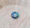 Image of Bermuda Blue Big Ring Necklace with Little Heart Charm
