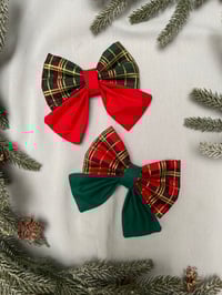 Image 1 of Christmas Plaid Bow Ties / Sailor Bows