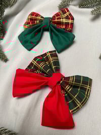Image 3 of Christmas Plaid Bow Ties / Sailor Bows