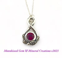 Ruby Bouquet Fine Silver and CZ Pendant