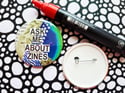 Pin: ASK ME ABOUT ZINES Collage