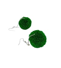 Image 4 of Glorious Green pom pom earrings