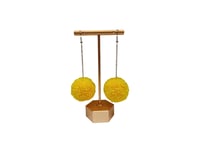 Image 1 of Sunshine yellow pom pom earrings