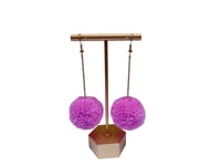 Image 1 of Pastel Pink pom pom earrings