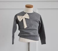 Image 1 of smoky + cream bow sweater